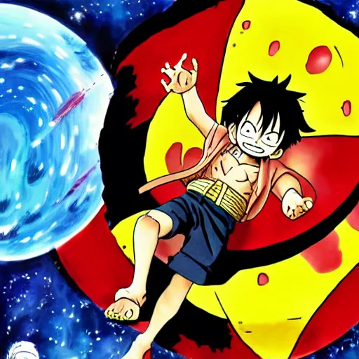 Prompt: luffy in space by Eiichiro Oda