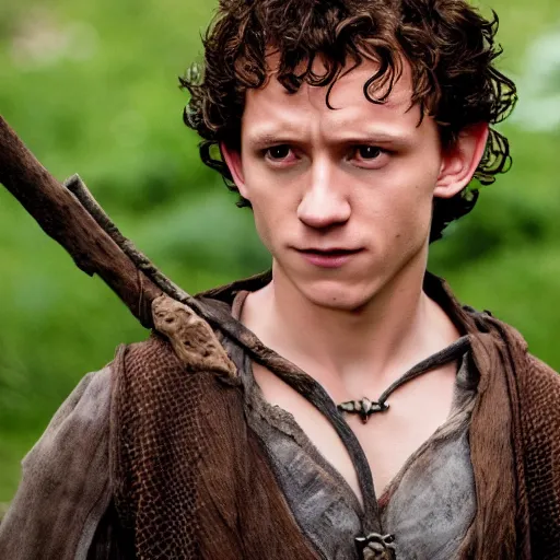 Image similar to tom holland as frodo baggins