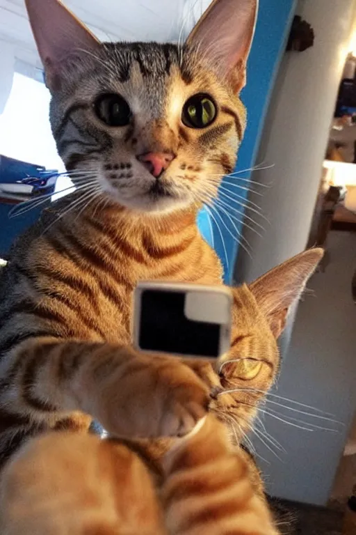 Image similar to cat taking a selfie