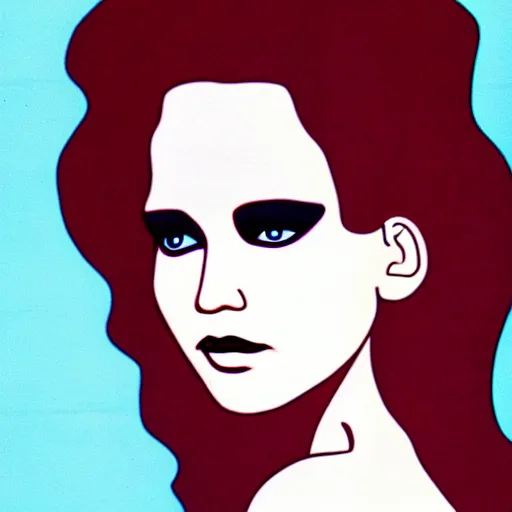 Image similar to supermodel jennifer lawrence as the bride of frankenstein, patrick nagel, relistic, fashion pohotography