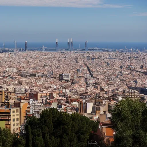 Image similar to skyline of barcelona from vallvidrera