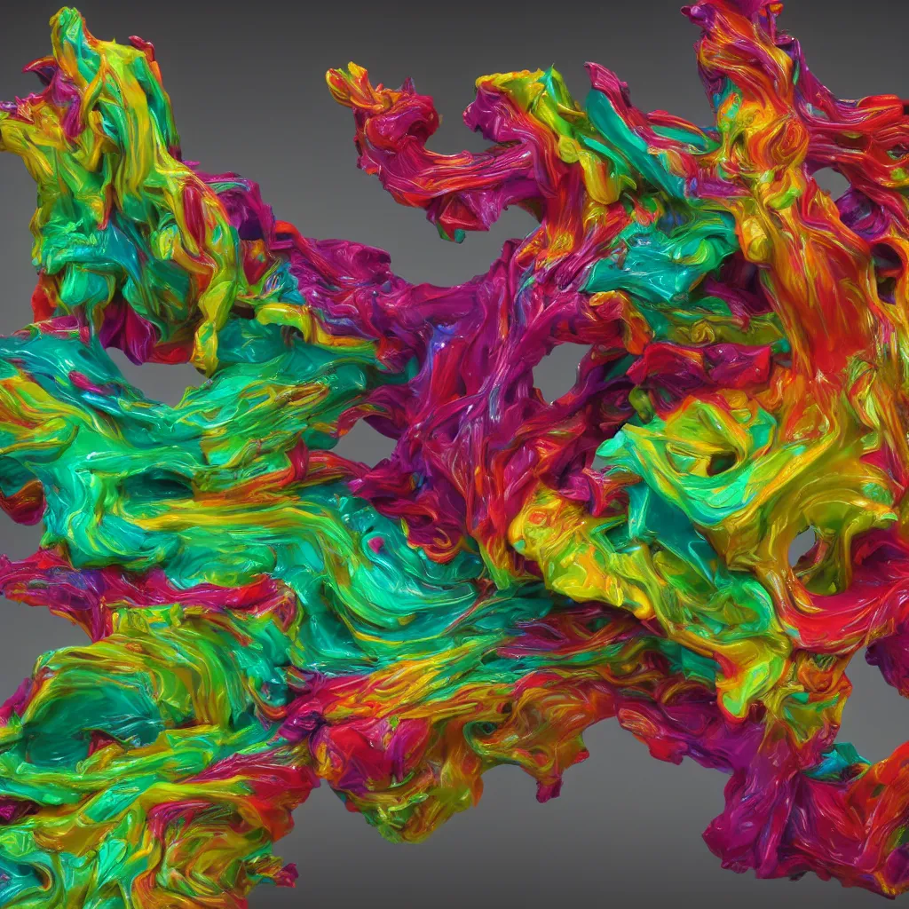 Image similar to painful pleasures by lynda benglis, octane render, colorful, 4 k, 8 k