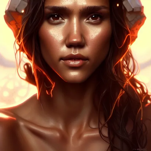 Prompt: beautiful digital painting jessica alba the thing with high detail, 8 k, stunning detail, photo by artgerm, greg rutkowski and alphonse mucha, unreal engine 5, 4 k uhd