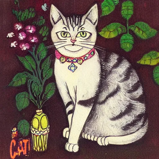 Prompt: cat in the style of Louis Wain