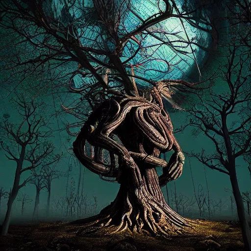 Image similar to “ alien tree person, futuristic sci fi. ultra high 4 k photo, alien planet ”