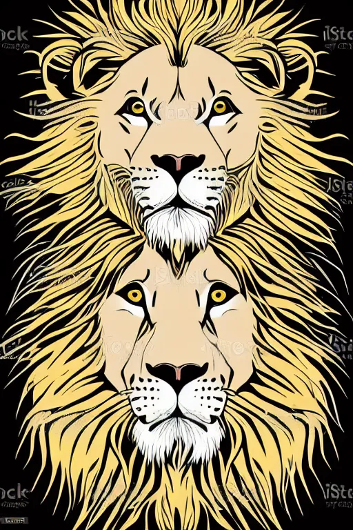 Image similar to Portrait of a lion in anime style, anime, sticker, colorful, illustration, highly detailed, simple, smooth and clean vector curves, no jagged lines, vector art, smooth