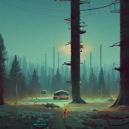 Image similar to concept art by simon stalenhag