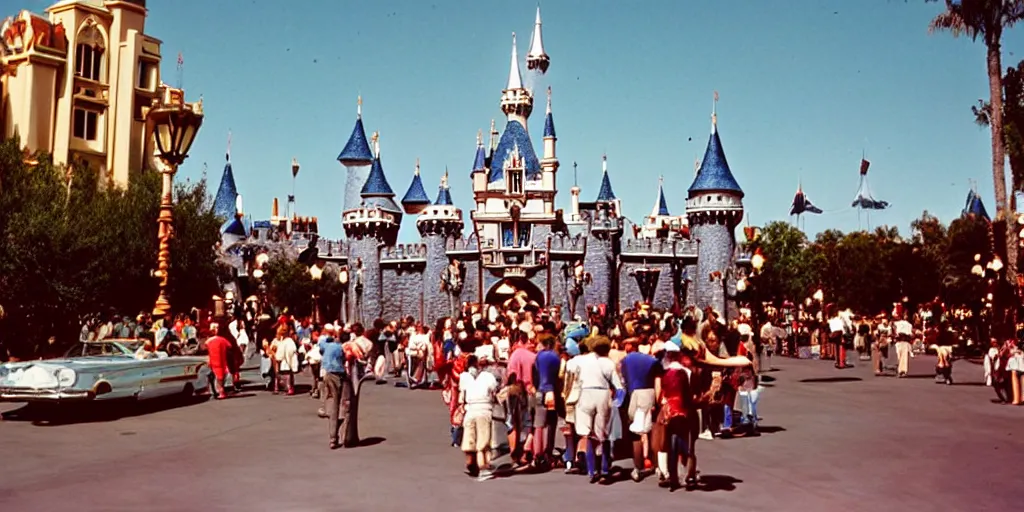 Image similar to 35mm photo of Disneyland, 1962, colorized