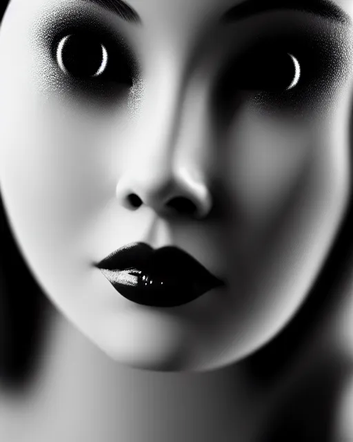 Image similar to black and white dreamy young beautiful female artificial intelligence, cinematic, rim light, bokeh, photo - realistic, elegant, high detail, 8 k, masterpiece, photo taken in 1 9 3 0