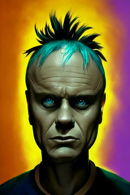 Prompt: the prodigy, keith flint, liam howlett, maxim, photorealistic faces, 4 k digital paint by studio ghibli hayao miyazaki. vivid colours, vaporwave lighting style, very sharp and detailed. trending on artstation and behance.