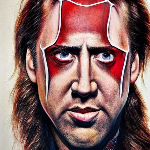 Image similar to nicholas cage as spiderman. hyperdetailed photorealism