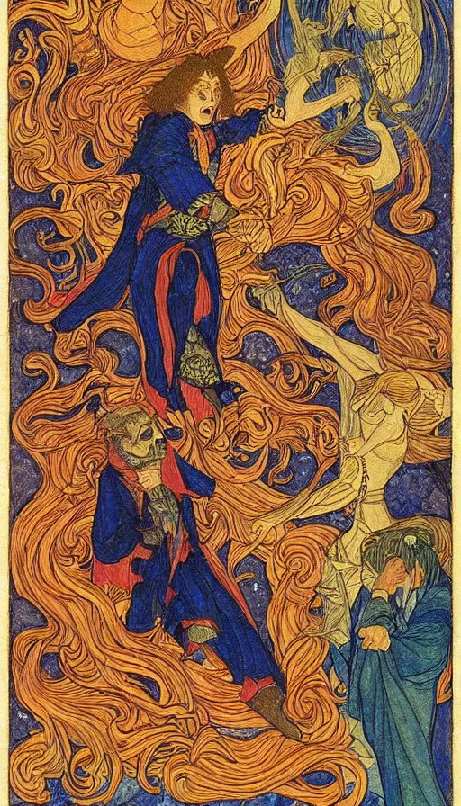 Image similar to rage, by ivan bilibin,