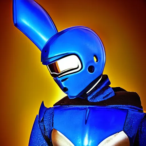 Image similar to blue santa as the blue power ranger, digital photography, high detailed