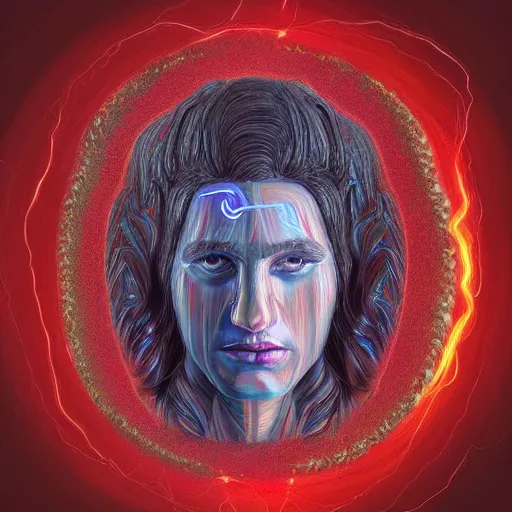 Prompt: “sango God of thunder plaited hair lightning facial details proportionate symmetrical digital art oil painting”