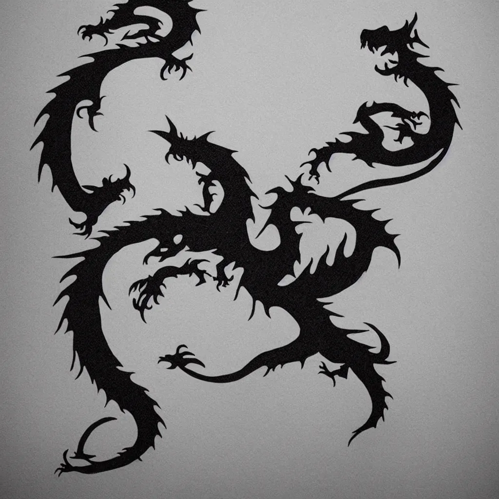 Prompt: dragon tattoo, minimalistic