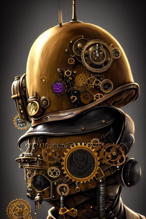 Image similar to steampunk helmet fantasy art mask robot ninja stylized digital illustration sharp focus, elegant intricate digital painting artstation concept art global illumination ray tracing advanced technology chaykin howard and campionpascale and cooke darwyn and davis jack