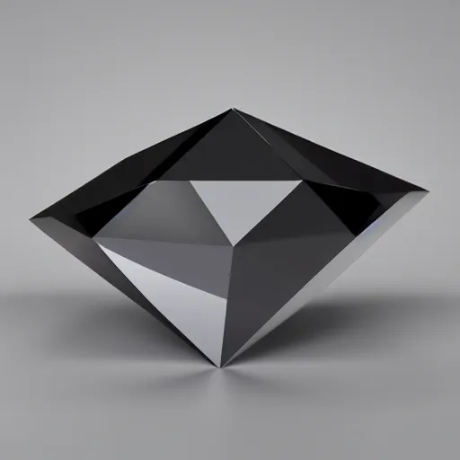 Prompt: An extremely realistic 3D render of an obsidian diamond, Dribbble 8k