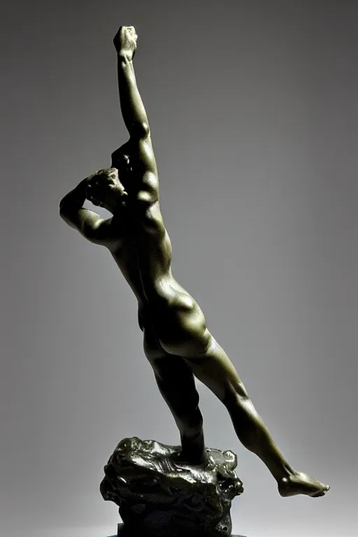 Image similar to sculpture of the light fighting the darkside of humanity by camille Claudel