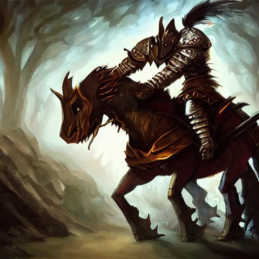 Image similar to painting beast dnd rpg knight