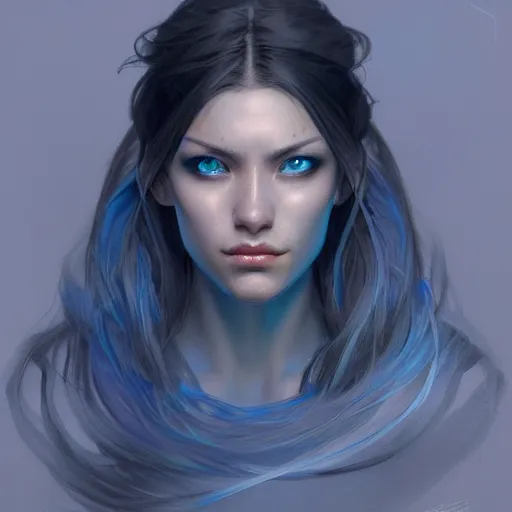 Prompt: portrait of a wizard with blue skin, elegant, intricate, headshot, highly detailed, digital painting, artstation, concept art, sharp focus, illustration, art by artgerm and greg rutkowski and alphonse mucha