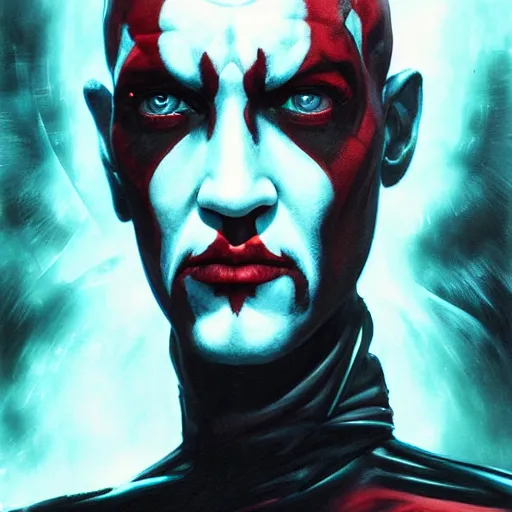 Image similar to dream portrait of Darth Maul, cameras, melting ,8k,by tristan eaton,Stanley Artgermm,Tom Bagshaw,Greg Rutkowski,Carne Griffiths, Ayami Kojima, Beksinski, Giger,trending on DeviantArt,face enhance,hyper detailed,minimalist,cybernetic, android, blade runner,full of colour W 1024