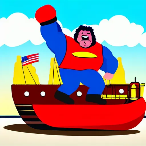 Prompt: tugboat the wrestler giving a peace sign, photorealistic, hyper realistic, photograph