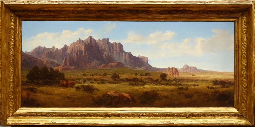 Image similar to American West scenery, XIXth century painting