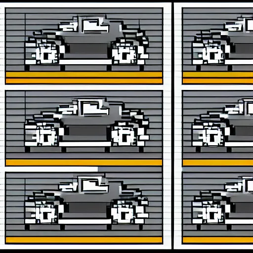 Image similar to car, collection sheet, pixel art