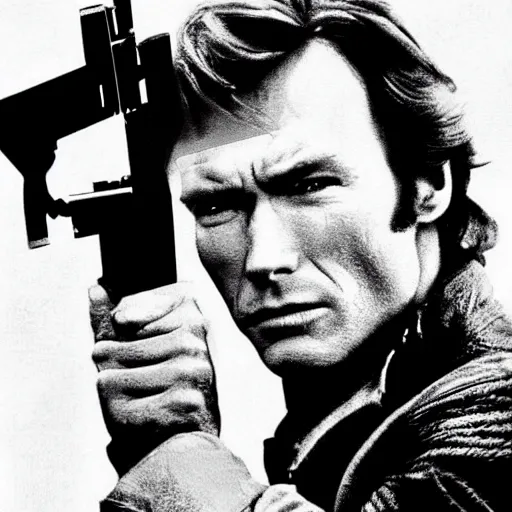 Image similar to clint eastwood as han solo from star wars ( great quality )