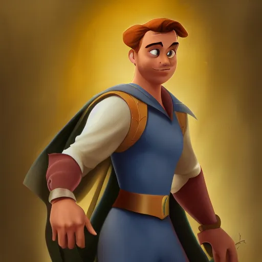 Prompt: the hero in a disney movie, oil painting, pale colors, high detail, 8 k, wide angle, trending on artstation,