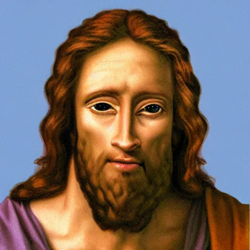 Image similar to portrait of jesus christ as an ugly troll