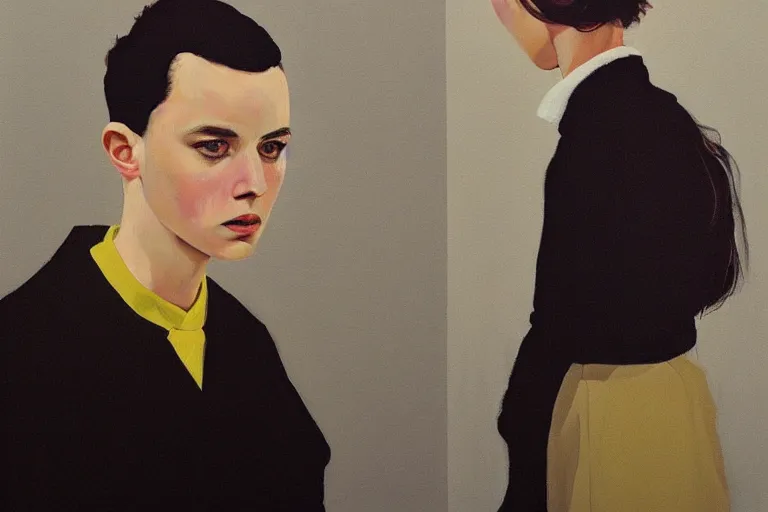 Image similar to young stewardessesfashion model portrait artwork by tim eitel