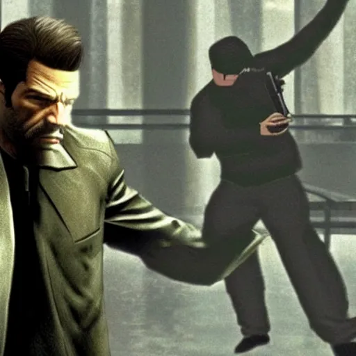 Prompt: max payne in the matrix reloaded