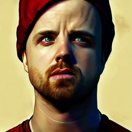 Image similar to Jesse Pinkman, perfect eyes, head and shoulders shot, butcher, portrait, fantasy, beautiful face, medieval, vivid colors, elegant, concept art, sharp focus, digital art, Hyper-realistic, 4K, Unreal Engine, Highly Detailed, HD, Dramatic Lighting by Brom, trending on Artstation