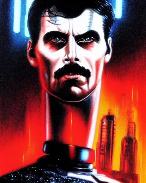 Prompt: cel - shaded drdisrespect in blade runner airbrush, drew struzan illustration art, key art