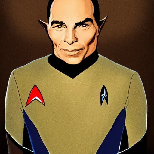 Image similar to a beautiful portrait of mister spok, star trek