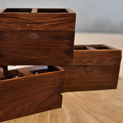 Image similar to 3 wooden boxes