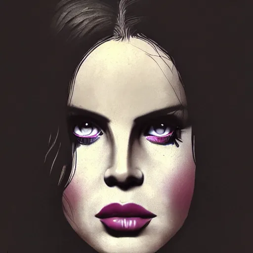 Image similar to color portrait of lana del rey as a zombie with transluscent light, 7 days to die zombie, gritty background, fine art, award winning, intricate, elegant, sharp focus, cinematic lighting, digital painting, 8 k concept art, art by michael hussar, art by brom, art by guweiz and z. w. gu, 8 k