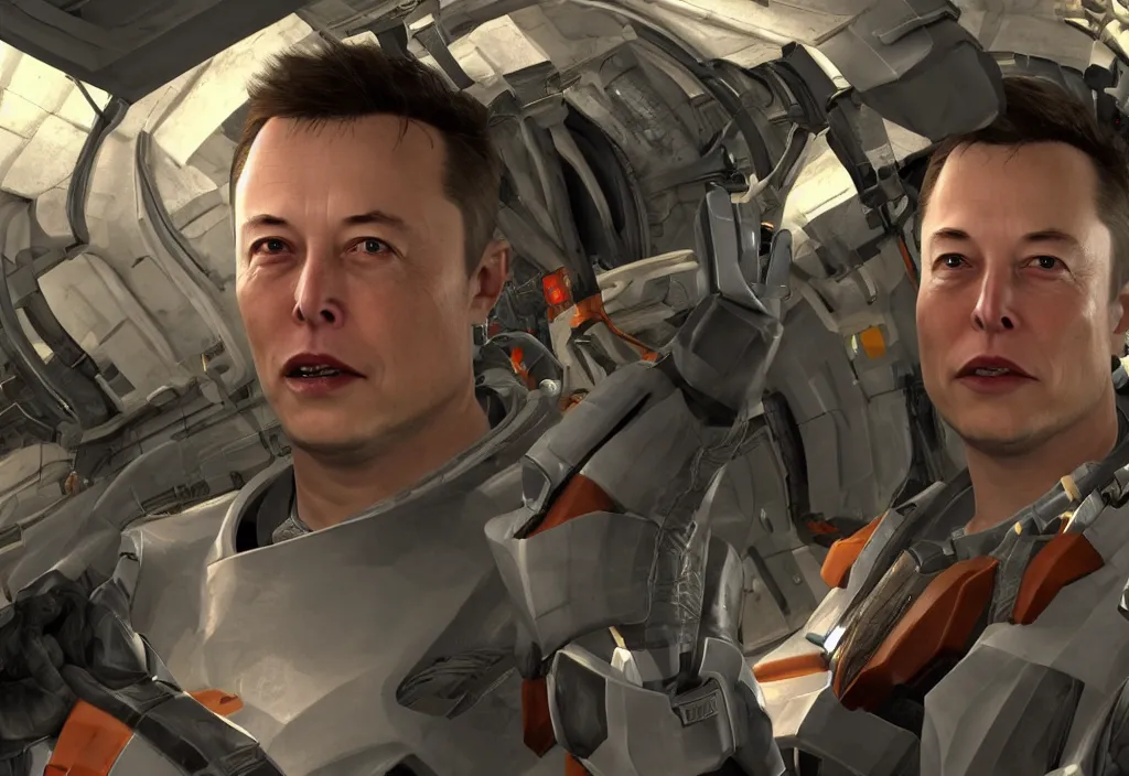 Image similar to elon musk in half life, elon musk in the video game half life, gameplay screenshot, close up, 3 d rendering. unreal engine. amazing likeness. very detailed.