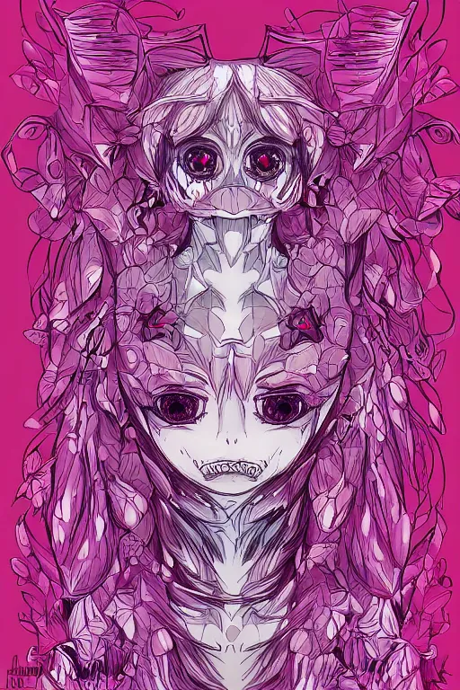 Image similar to a humanoid flower monster, symmetrical, digital art, sharp focus, trending on art station, anime