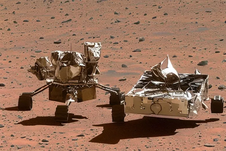 Image similar to astronauts in buggy on Mars.