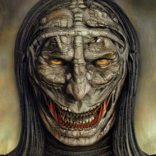 Image similar to portrait of yegor prosvirnin degraded abomination, photo - realistic, color image, 2 k, highly detailed, by h. r. giger