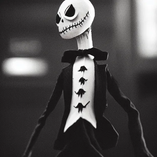 Image similar to real life jack skellington, grainy photos