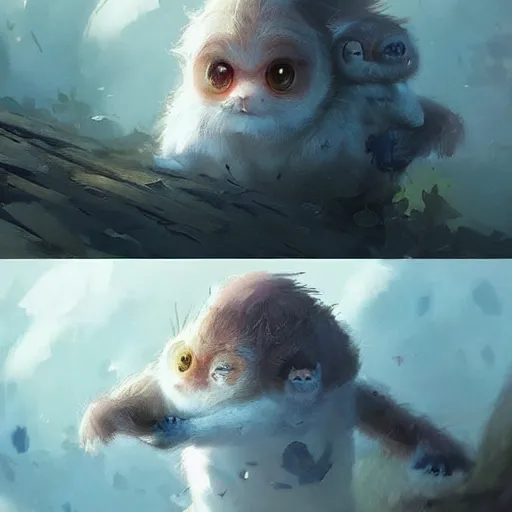 Image similar to Amazing and beautiful super cute creatures in scenes ,Greg rutkowski, Trending artstation, cinematográfica, digital Art