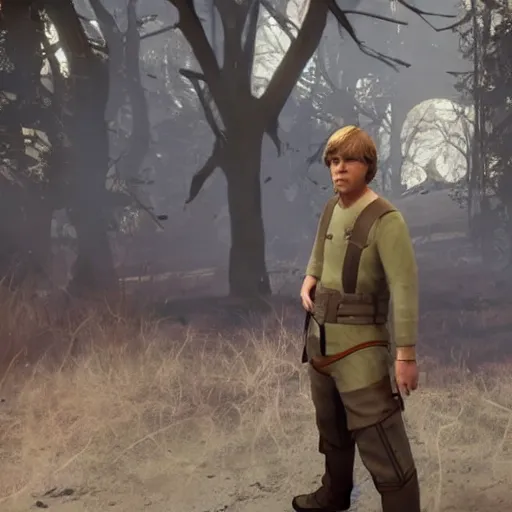 Prompt: Screenshot of Luke Skywalker in Dead By Daylight game