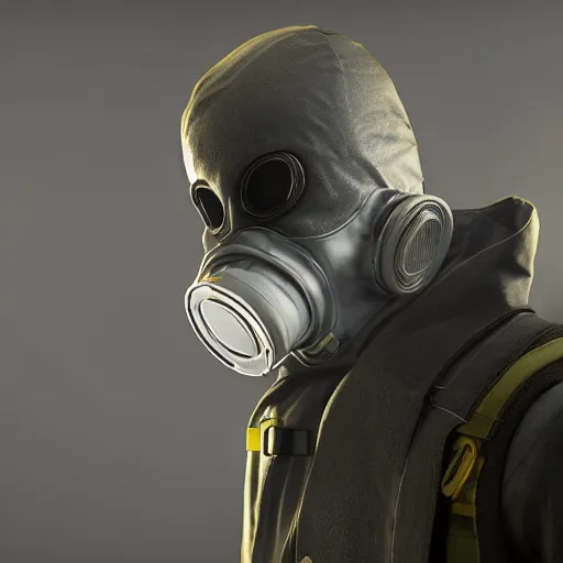 Prompt: hooden villain wearing a gas mask with smoke coming out of his body, unreal engine 5, ultra realistic, detailed, fog,