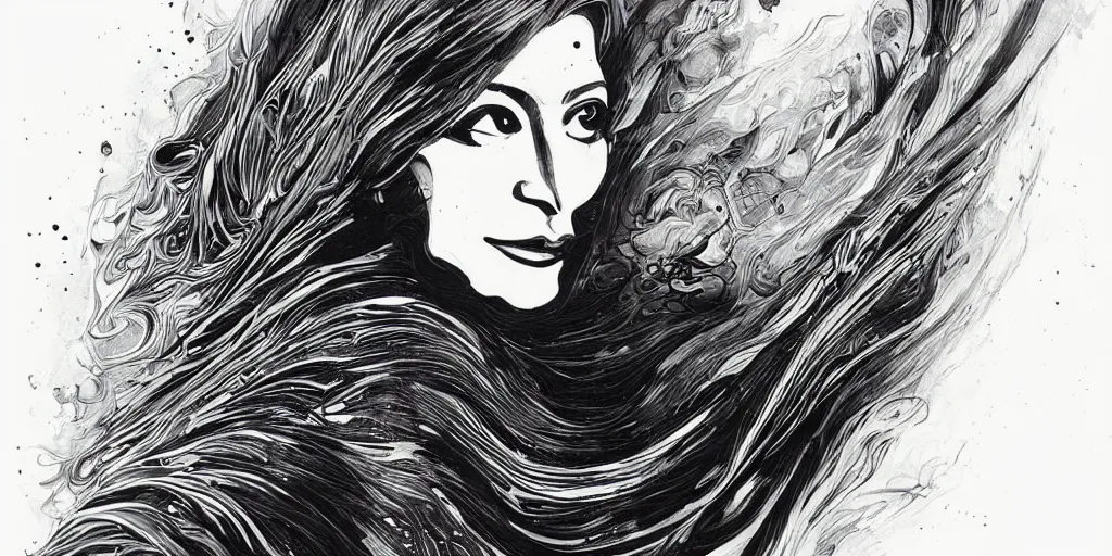 Image similar to a beautiful painting of zaha hadid by aaron horkey, trending on artstation