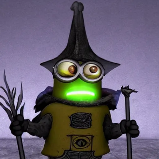 Prompt: minion as a darksouls boss