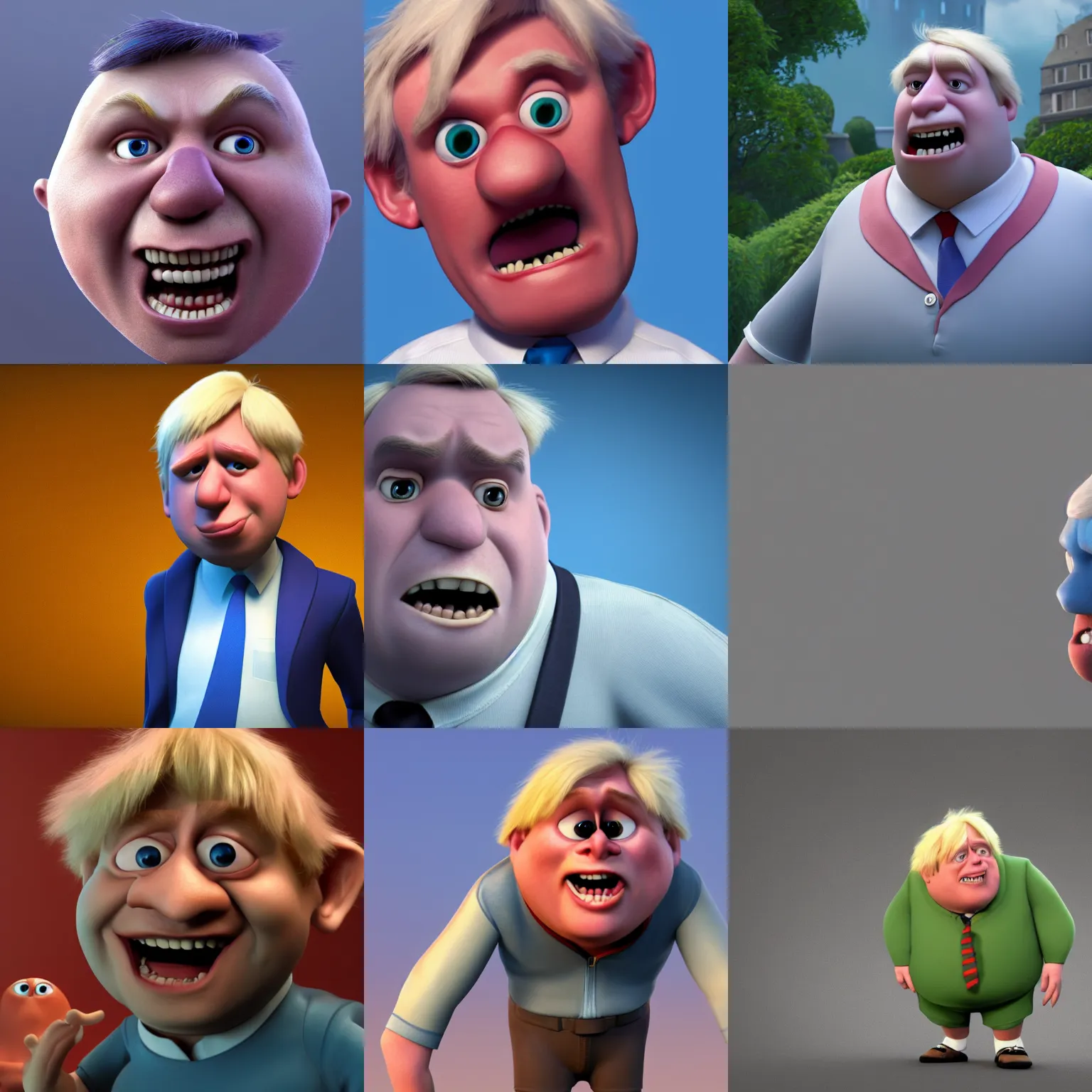 Prompt: Boris Johnson, still from pixar movie, high quality 3d render, movie, Pixar, Renderman, 4k, artstation