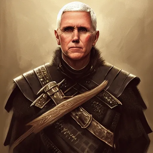 Image similar to mike pence as a game of thrones character, highly detailed digital painting, artstation, concept art, smooth, sharp focus, illustration, art by artgerm and greg rutkowski and alphonse mucha